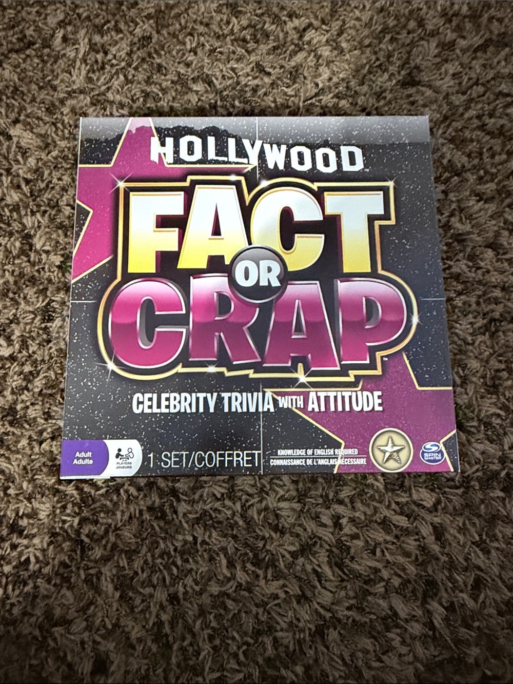 Hollywood Fact or Crap Celebrity Trivia Game - Pink and Gold